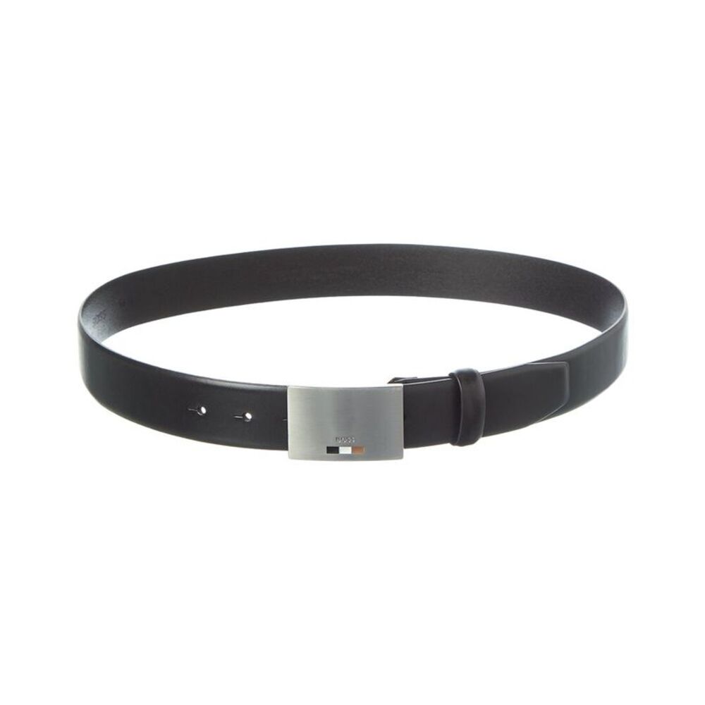 Hugo Boss Strom Icon Leather Belt, Black